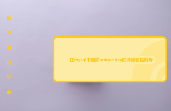 在mysql中删除unique key的详细教程解析来了